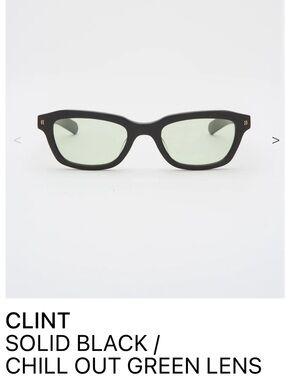Clint Solid Black Sunglasses with Chill Out Green Lenses - flatlist eyewear